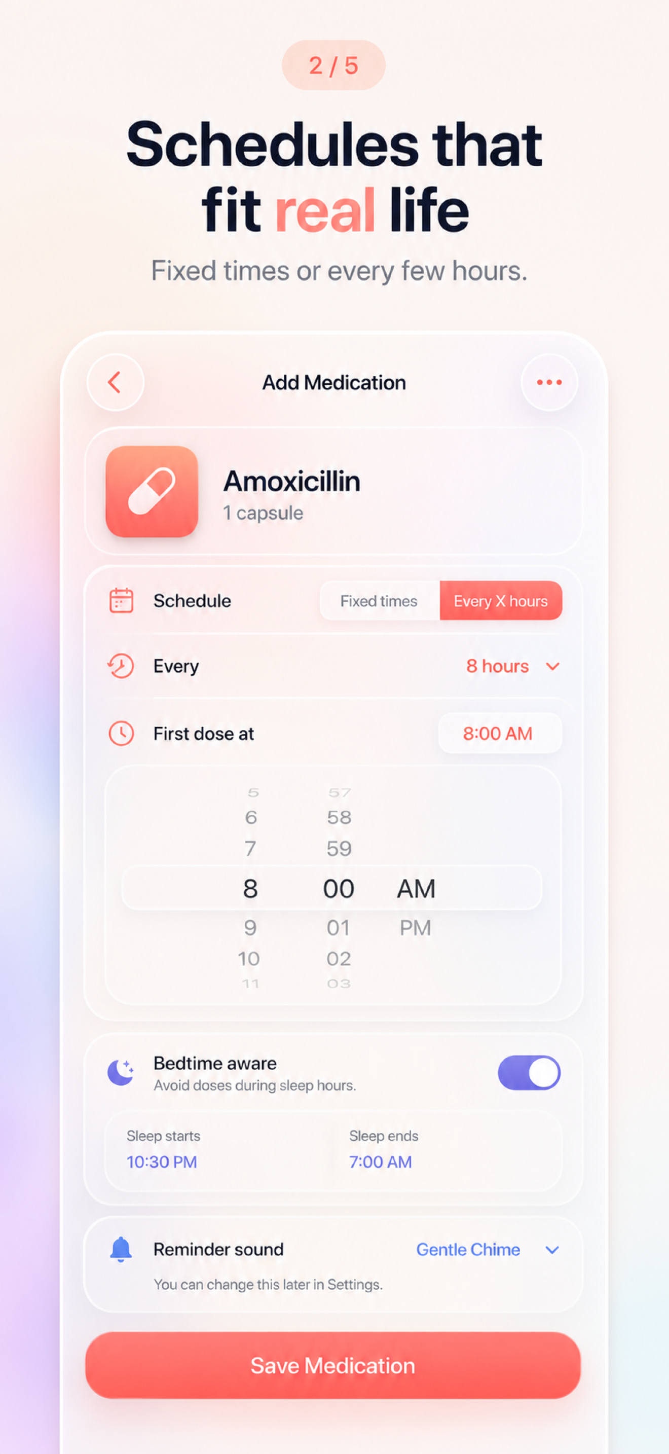 Flexible medication schedules