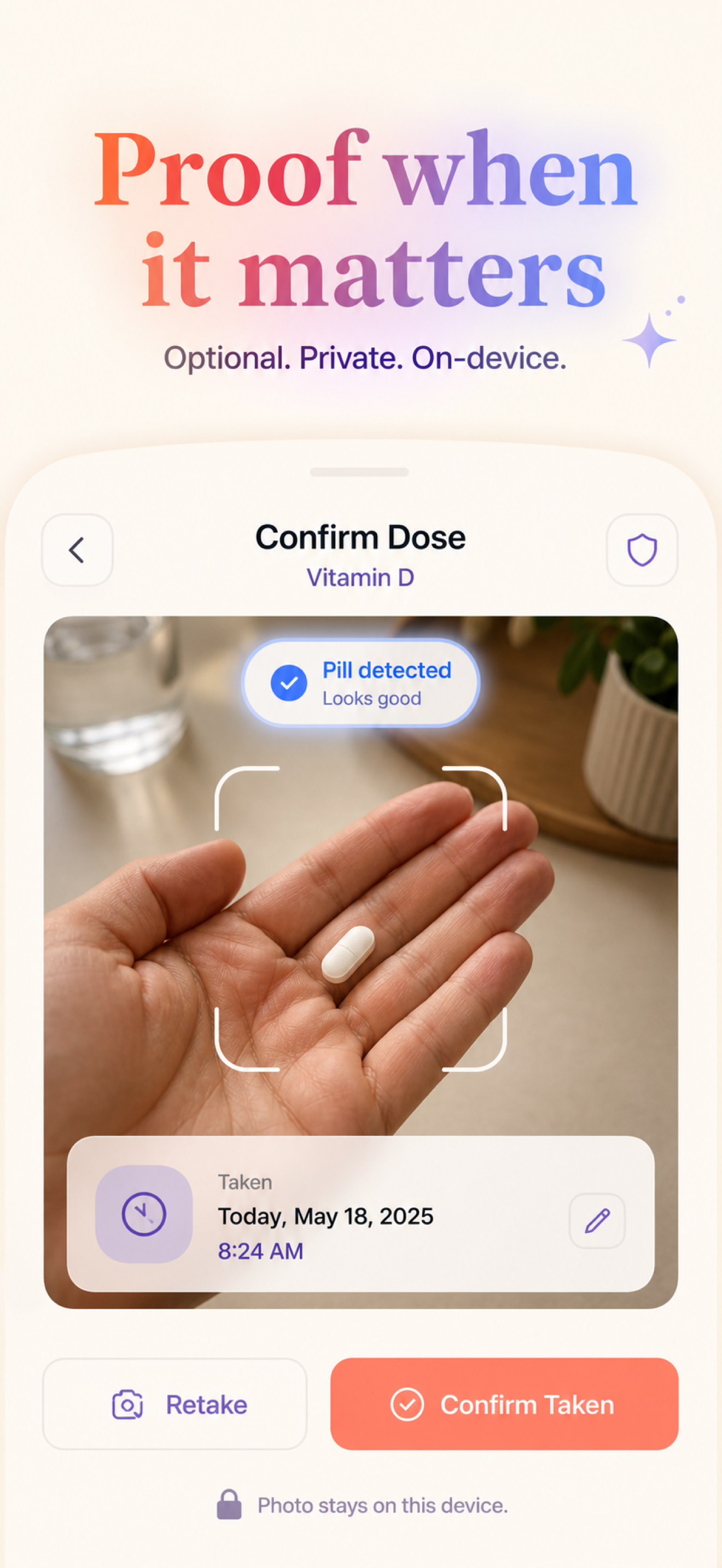 Optional dose proof