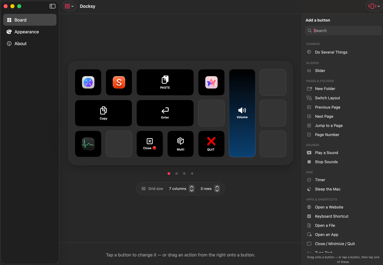 The Docksy editor on Mac