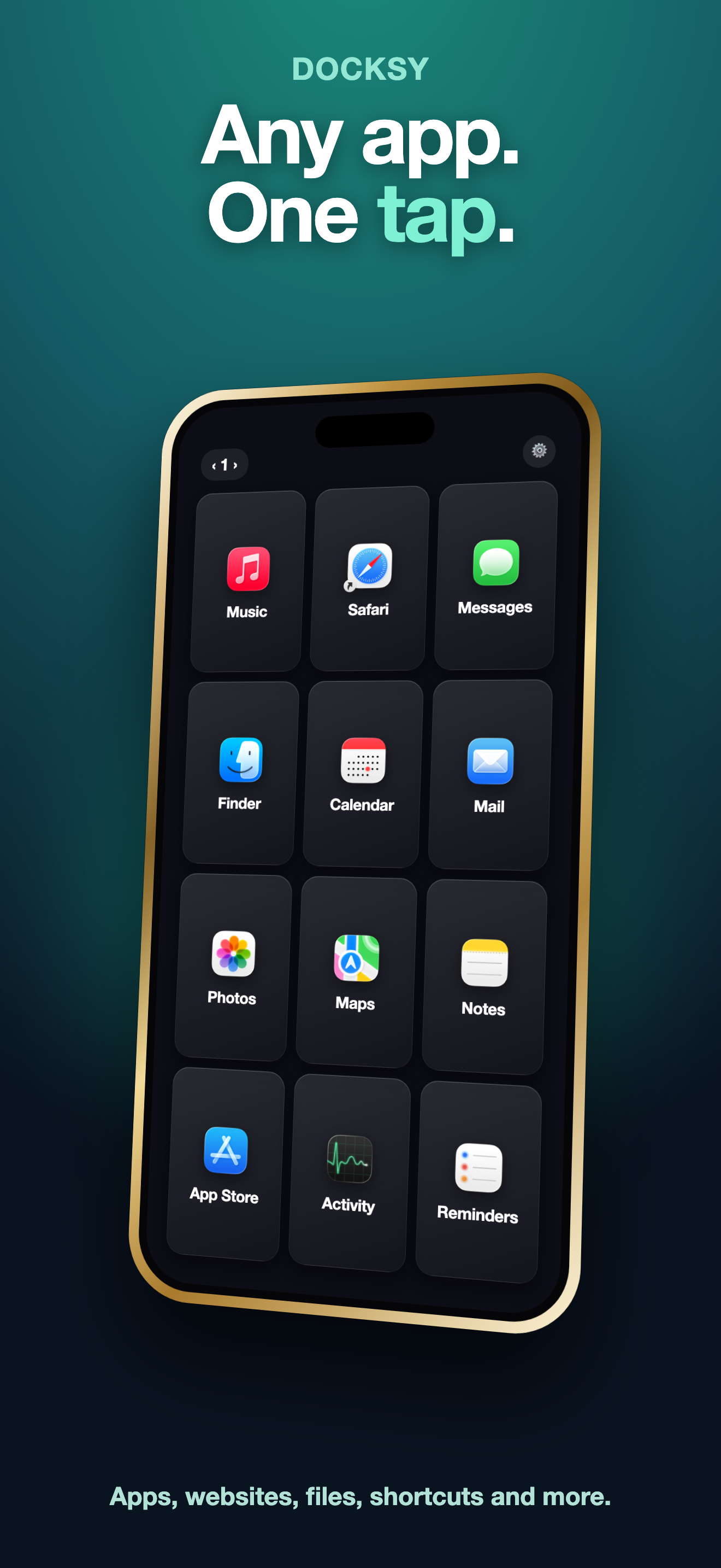 A full deck of app buttons